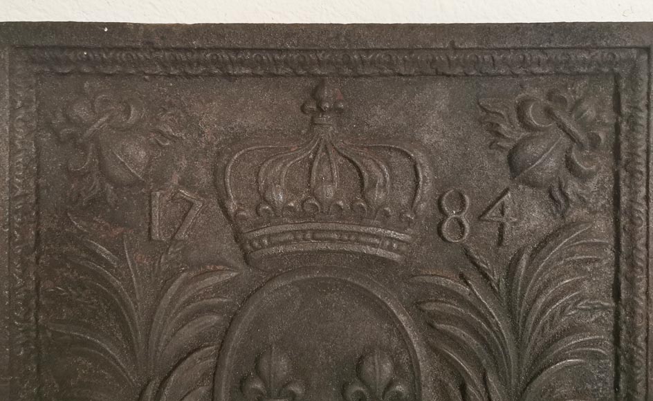 Cast iron fireback with the coat of arms of France-1