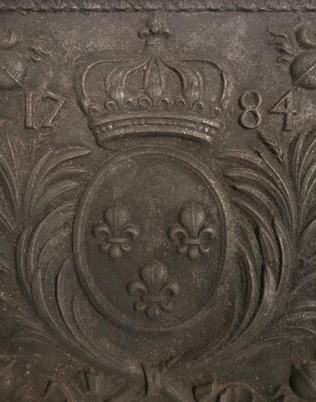Cast iron fireback with the coat of arms of France-2