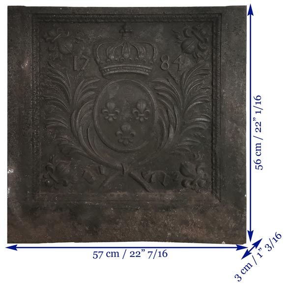 Cast iron fireback with the coat of arms of France-5