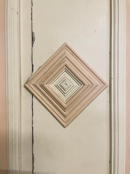 Beautiful sculpted wood double door with a monogram-10