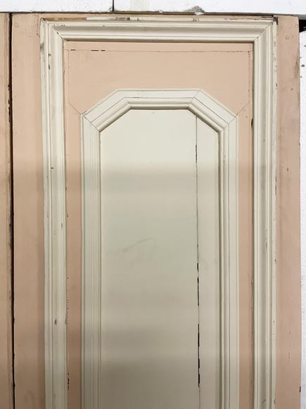 Beautiful sculpted wood double door with a monogram-12