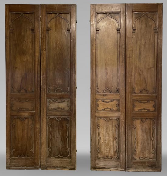 Pair of double oak doors with an Oriental inspiration-0