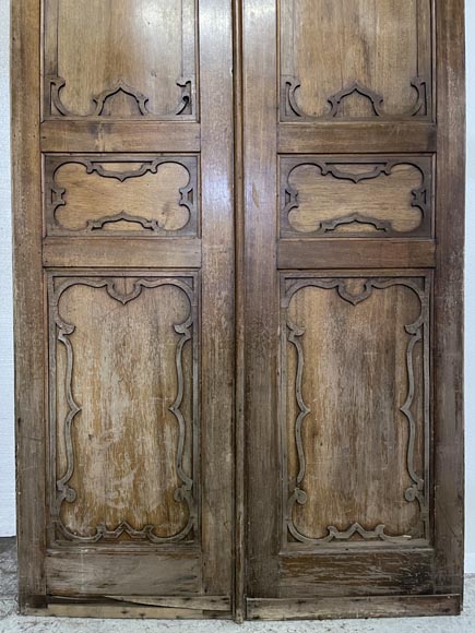 Pair of double oak doors with an Oriental inspiration-5