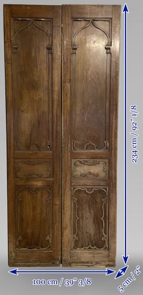Pair of double oak doors with an Oriental inspiration-14