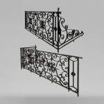 Two wrought iron guardrails, 19th century