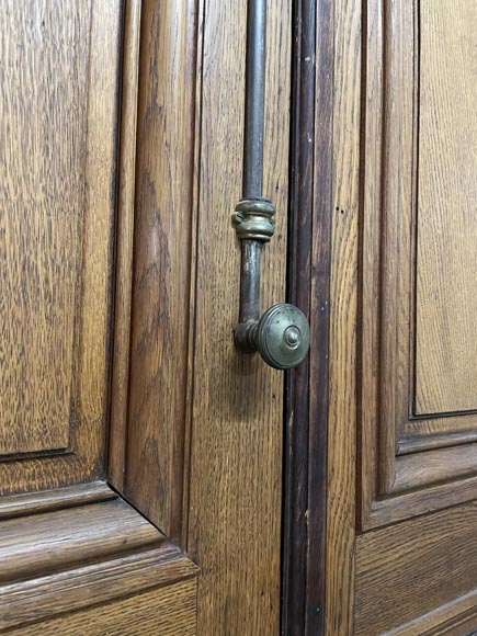 Pair of two large doors in oak with panel decoration-5