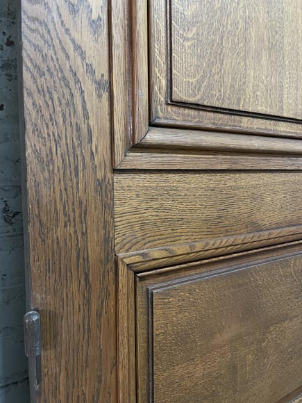 Pair of two large doors in oak with panel decoration-6