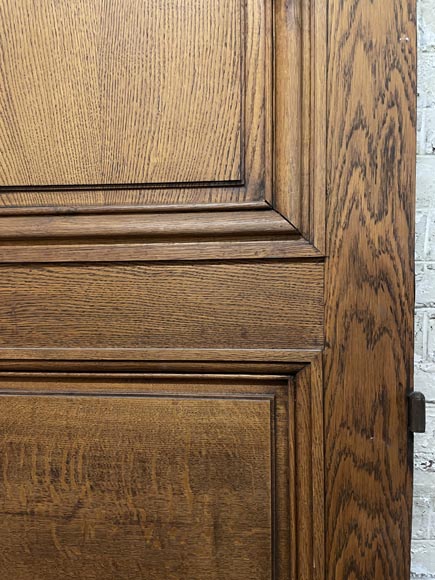 Pair of two large doors in oak with panel decoration-7