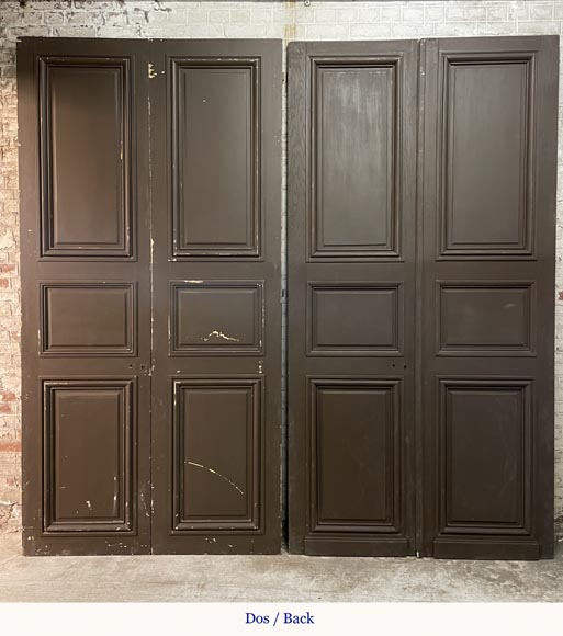 Pair of two large doors in oak with panel decoration-10
