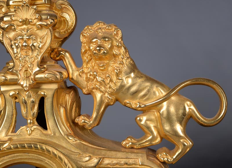 Beautiful fire fender in the Napoleon III style with lions-4