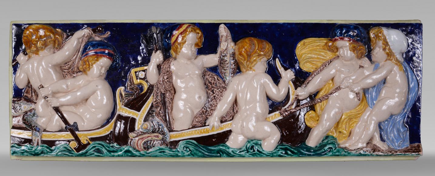 Series of four earthenware bas-reliefs, 