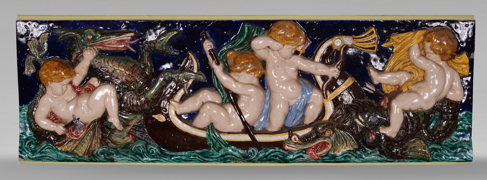 Series of four earthenware bas-reliefs, 