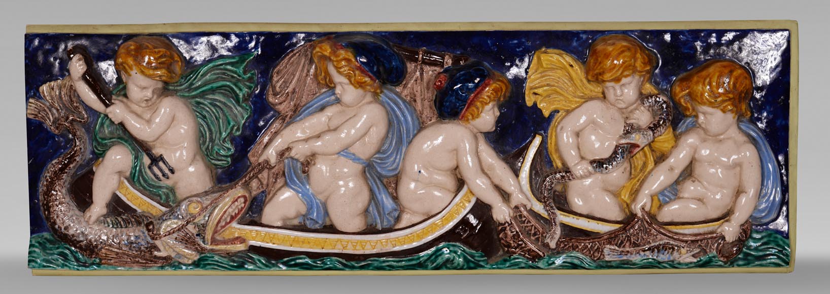 Series of four earthenware bas-reliefs, 