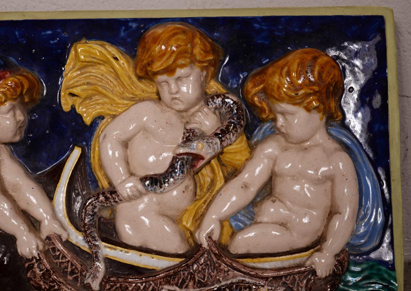 Series of four earthenware bas-reliefs, 