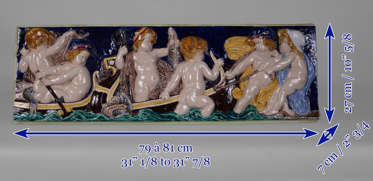 Series of four earthenware bas-reliefs, 