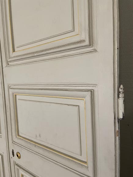 Serie of three double doors in painted wood-4