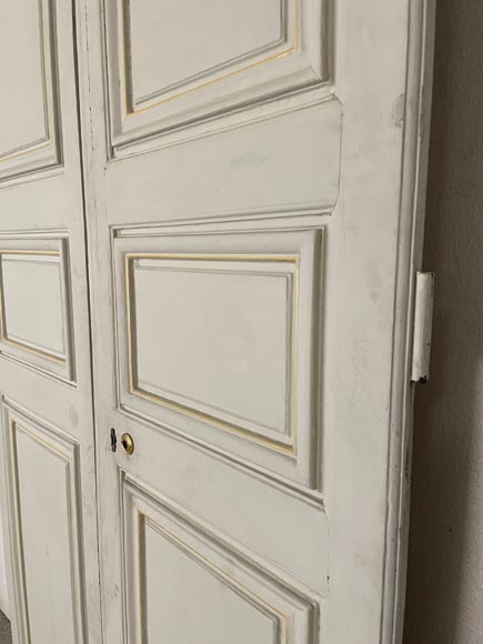 Batch of three double doors in painted wood-13