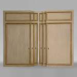 Lot of 6 oak cupboard doors, 18th century