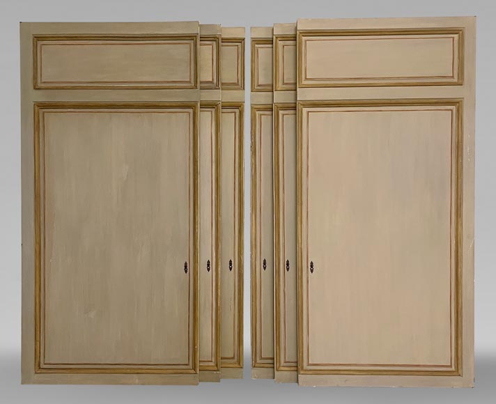 Lot of 6 oak cupboard doors, 18th century-0