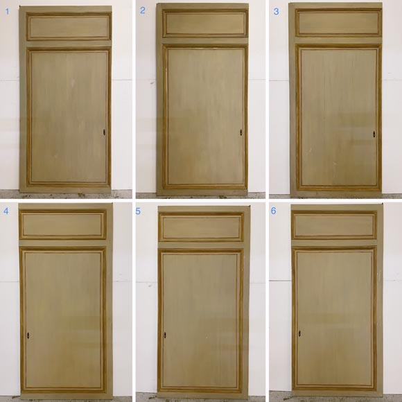 Lot of 6 oak cupboard doors, 18th century-4