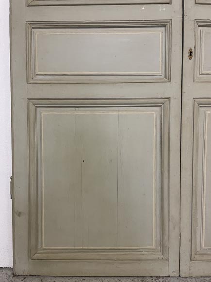 Double paneled door in wood with curved top-4