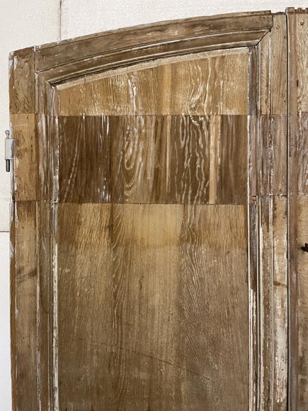 Double paneled door in wood with curved top-6