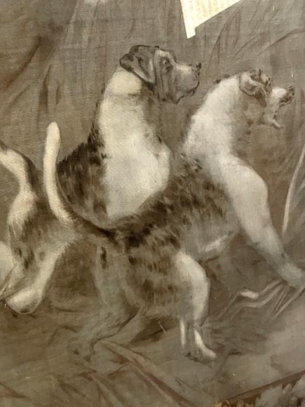 After René Princeteau (1843-1914), signed G. A. Loron, set of three hunting scenes imitating tapestry After René Princeteau (1843-1914), signed G. A. Loron, set of three hunting scenes imitating tapestry-7