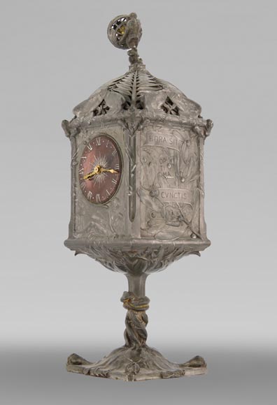 Jules BRATEAU, four-sided clock on a high square base-2