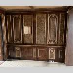 Paneled room with velvet and Cordove leather decoration, 19th century