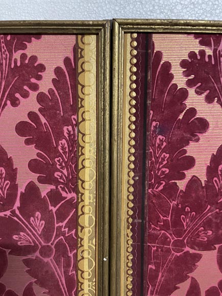 Paneled room with velvet and Cordove leather decoration, 19th century-8