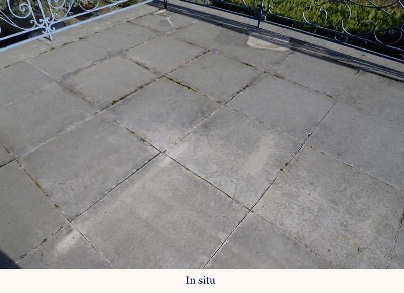 Batch of about 48 m² of flooring composed of large paving stones-5