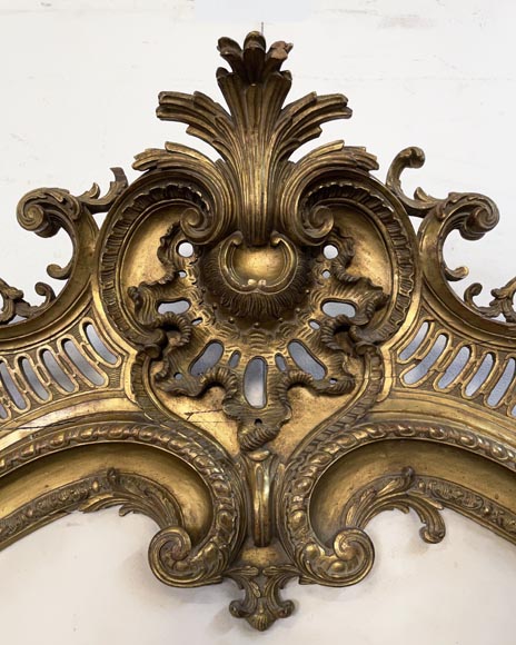 Gilt and sculpted wood bed with a very rich Rococo decoration and dragons coming from Marlène Dietrich's Parisian appartment-4