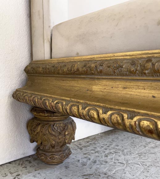 Gilt and sculpted wood bed with a very rich Rococo decoration and dragons coming from Marlène Dietrich's Parisian appartment-12