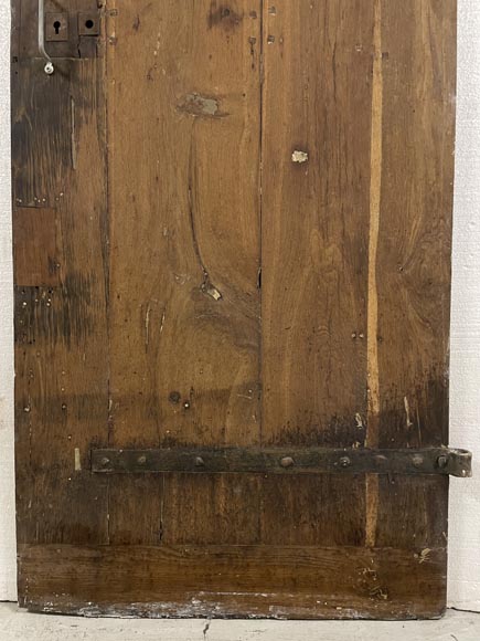 Antique oak simple door with metal hinge-3