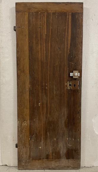 Antique oak simple door with metal hinge-5