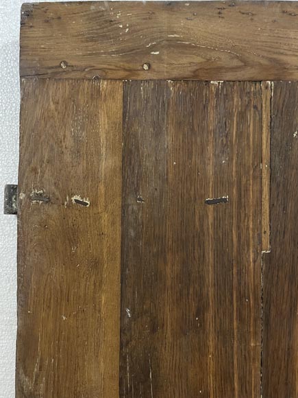 Antique oak simple door with metal hinge-6