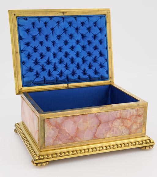 Beautiful Napoleon III small box in pink fluorine and gilt bronze-5