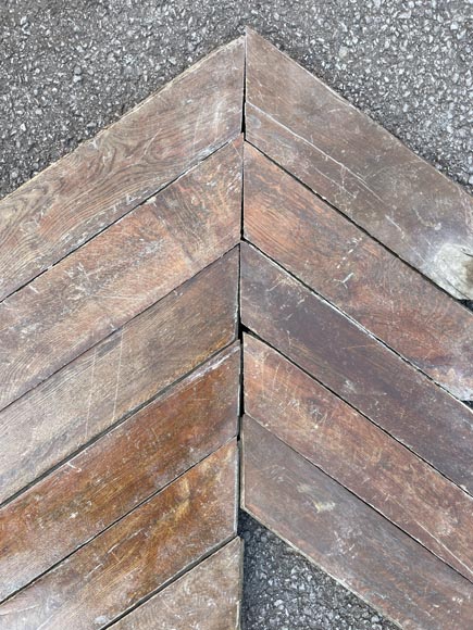 Lot of 20 m² of antique Point de Hongrie oak parquet flooring-3