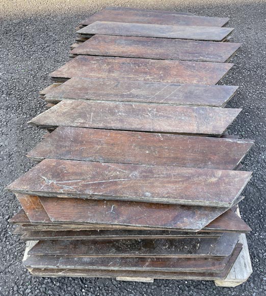 Lot of 25 m² of antique Point de Hongrie oak parquet flooring-12