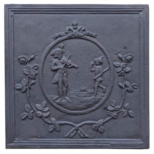 Louis XVI style fireback « The violin player »