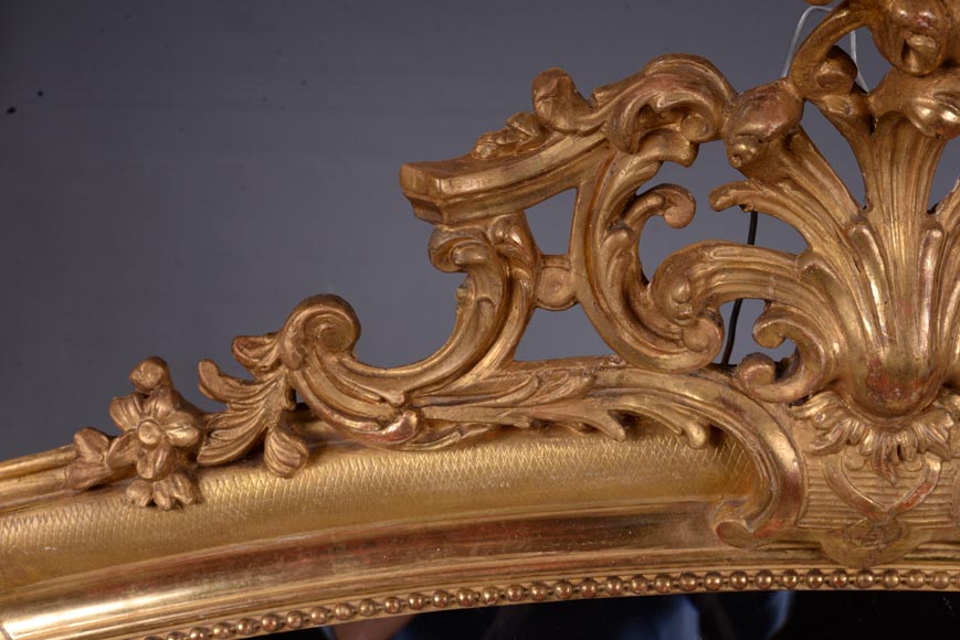 Beautiful Louis XV style trumeau with an open work shell-3