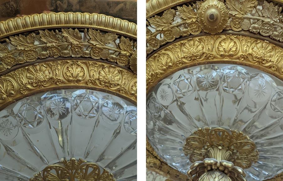 Alexandre GUERIN (attributed to) - Important Empire period chandelier in gilt bronze and cut crystal with thirty lights-12
