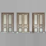Lot of three moulded double doors, 19th century
