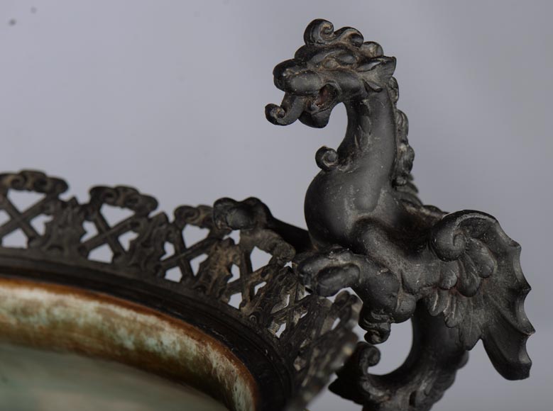Fernand THESMAR, Important Chinese vase with a bronze mount and dragons-2
