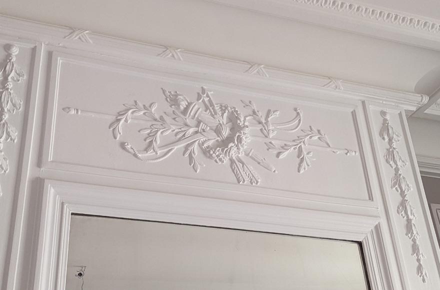 Louis XVI style trumeau with the attributes of Love-2