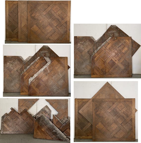 Small surface of 20 m² of 18th century Versailles oak parquet flooring-10