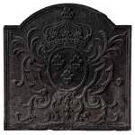 Large cast iron fireback with France's coat of arms