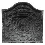 Beautiful and small Louis XV period fireback with the France coat of arms