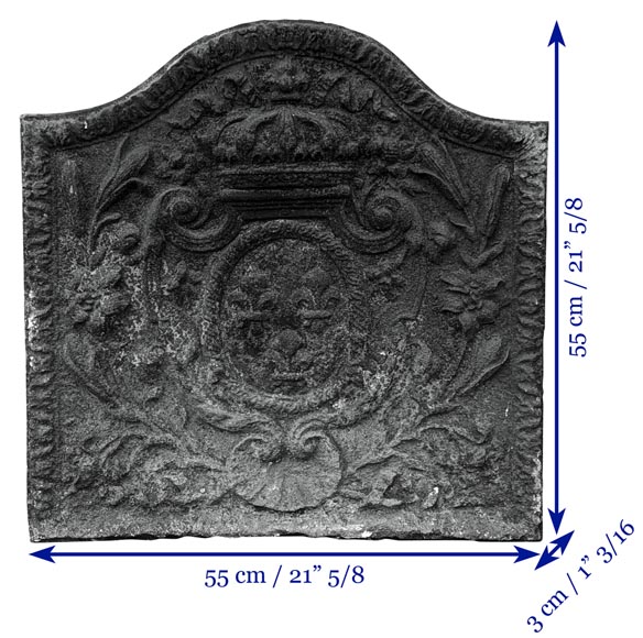 Beautiful and small Louis XV period fireback with the France coat of arms-8