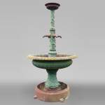 Antique cast iron town fountain with oak leaf decoration